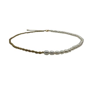 Millet beads chocker half gold water drop natural beads