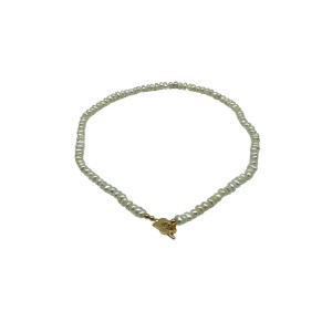 Baroque beads string OT buckle necklace