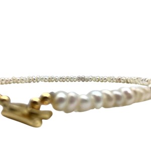 Baroque beads string OT buckle necklace