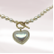 Gold heart pendant Pearl necklace