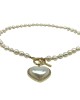 Gold heart pendant Pearl necklace