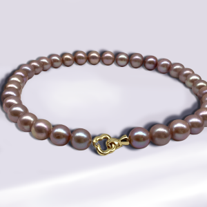 Purple single bead pearl necklace