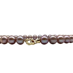 Purple single bead pearl necklace